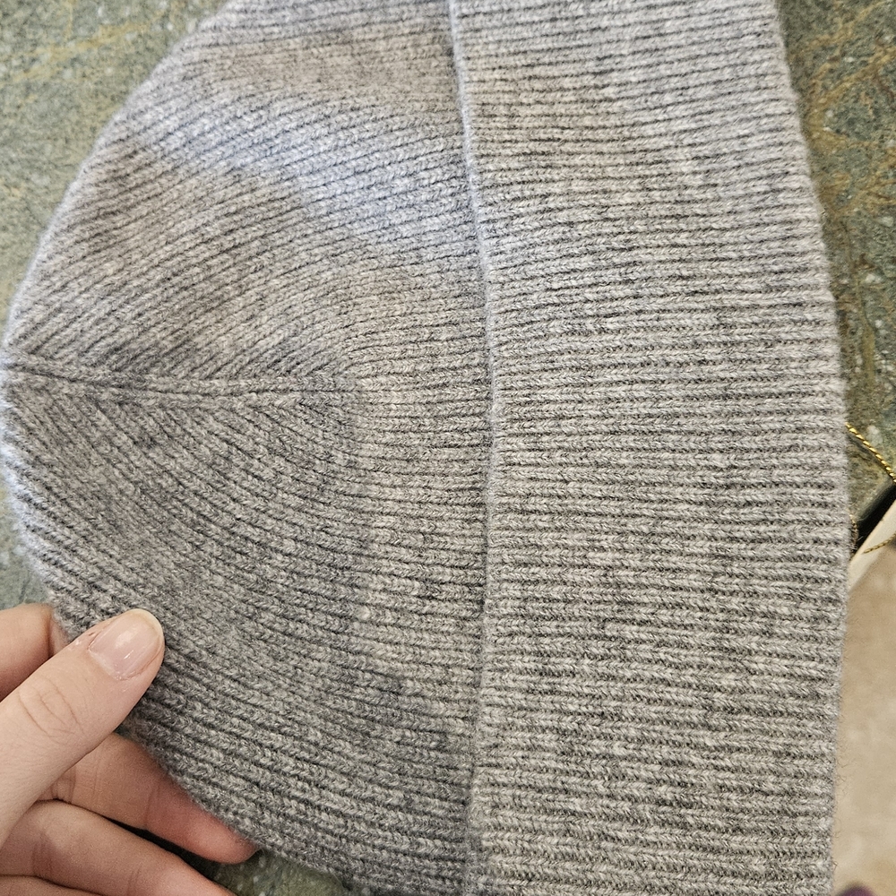 Gray Ribbed Knit Beanie - Picture 6 of 6